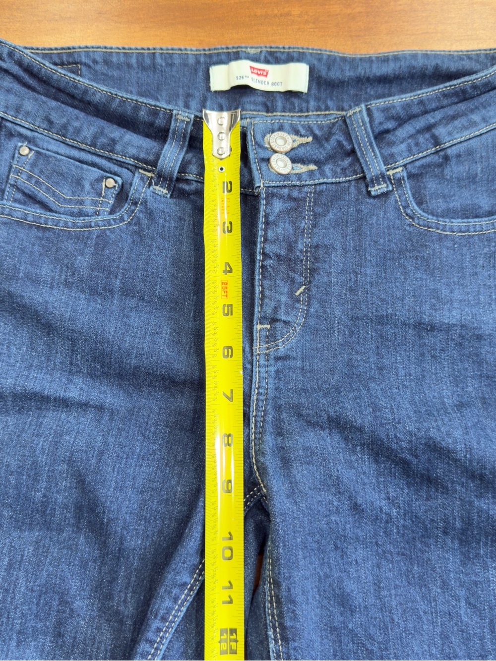 Levi's Womens 526 Slender Boot Cut Dark Wash Jeans 6S W28 L30  ‘R’ Tag - Picture 11 of 12